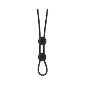 Silicone Double Loop Lasso/Bolo Cockring Black