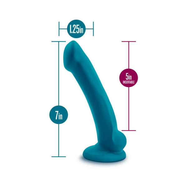 Reina 7 in. Silicone Dildo with Suction Cup Teal