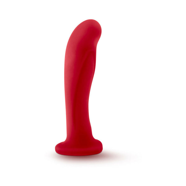 Jezebel 6 in. Curved Silicone Dildo with Heart-Shaped Suction Cup Crimson