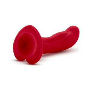 Jezebel 6 in. Curved Silicone Dildo with Heart-Shaped Suction Cup Crimson
