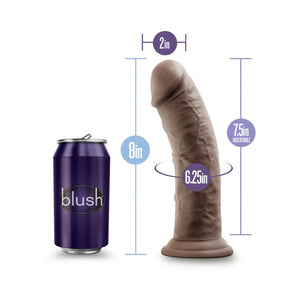 8 in. Posable Dual Density Dildo with Suction Cup Brown