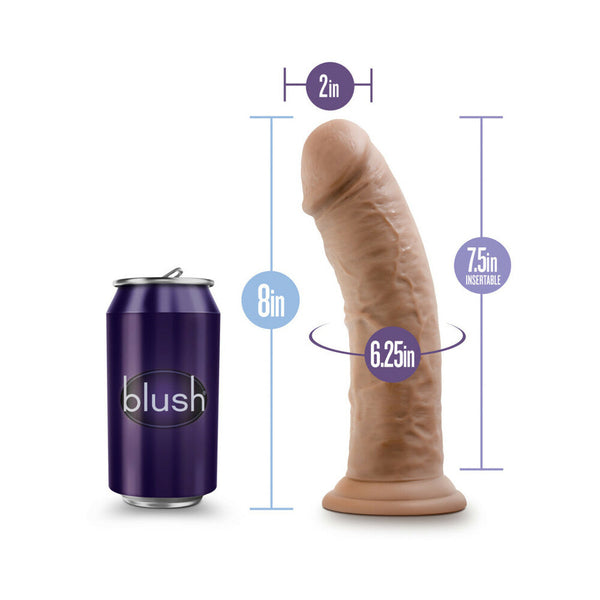 8 in. Posable Dual Density Dildo with Suction Cup Tan
