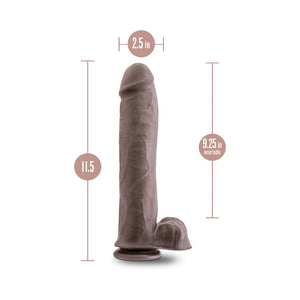 Big John 11.5 in. Posable Dual Density Dildo with Balls Brown