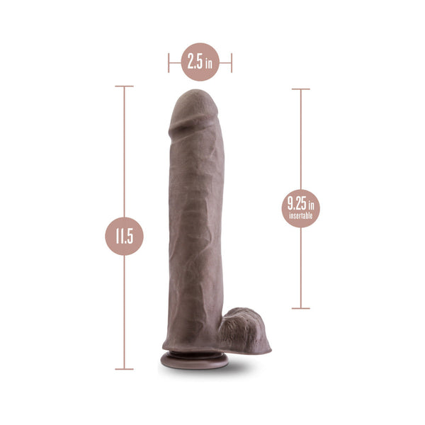 Big John 11.5 in. Posable Dual Density Dildo with Balls Brown