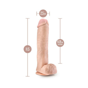 Big John 11.5 in. Posable Dual Density Dildo with Balls Beige