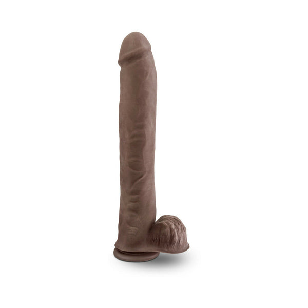 Daddy 14 in. Posable Dual Density Dildo with Balls Brown