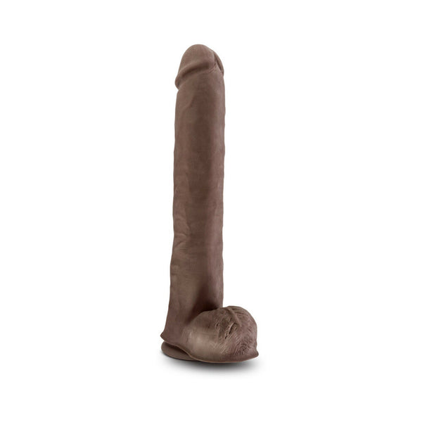 Daddy 14 in. Posable Dual Density Dildo with Balls Brown
