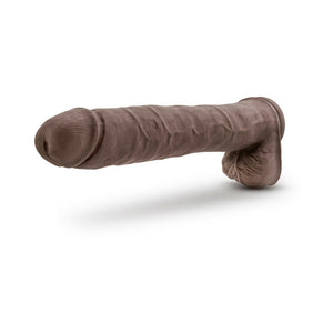 Daddy 14 in. Posable Dual Density Dildo with Balls Brown