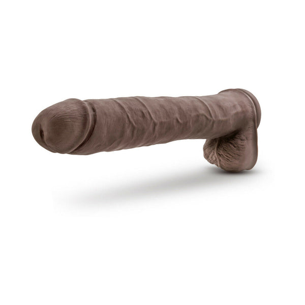Daddy 14 in. Posable Dual Density Dildo with Balls Brown