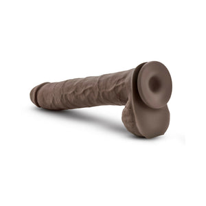 Daddy 14 in. Posable Dual Density Dildo with Balls Brown