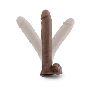 Daddy 14 in. Posable Dual Density Dildo with Balls Brown