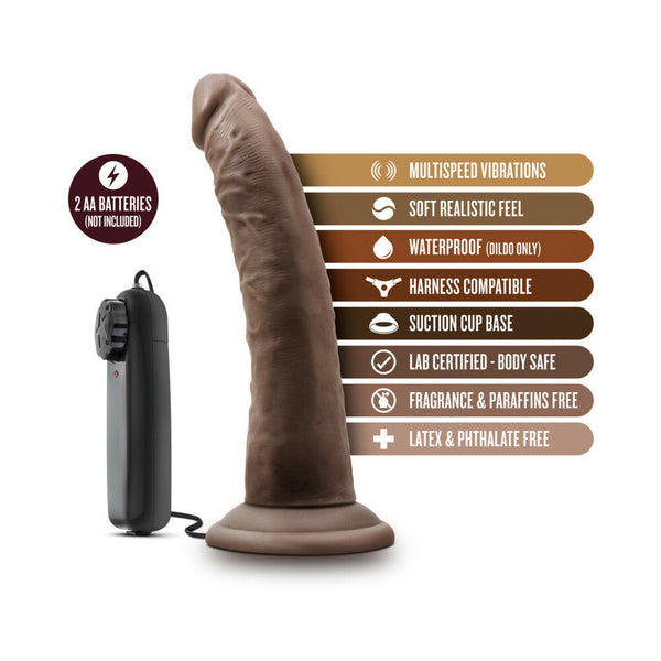 Dr. Dave Realistic 7 in. Vibrating Dildo Brown