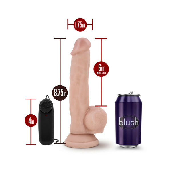 Dr. Jay Realistic 8.75 in. Vibrating Dildo with Balls Beige