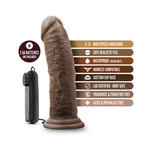 Dr. Joe Realistic 8 in. Vibrating Dildo Brown