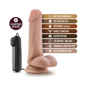 Dr. Rob Realistic 6 in. Vibrating Dildo with Balls Beige