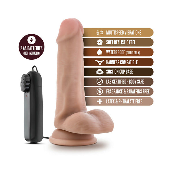 Dr. Rob Realistic 6 in. Vibrating Dildo with Balls Beige