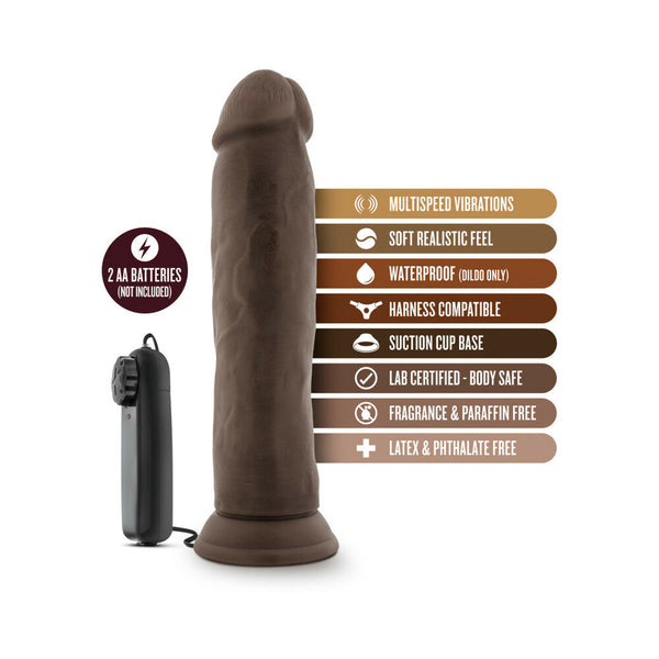 Dr. Throb Realistic 9.5 in. Vibrating Dildo Brown