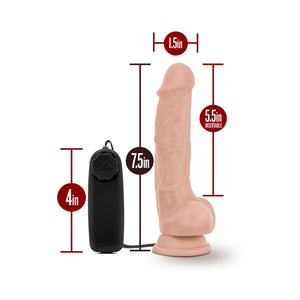 Dr. Tim Realistic 7.5 in. Vibrating Dildo with Balls Beige
