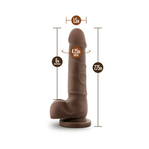 Basic 7 Realistic 7.75 in. Dildo with Balls Brown