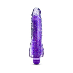 Blush Glow Dicks Molly Color Changing 8 in. Vibrating Dildo Glitter Purple