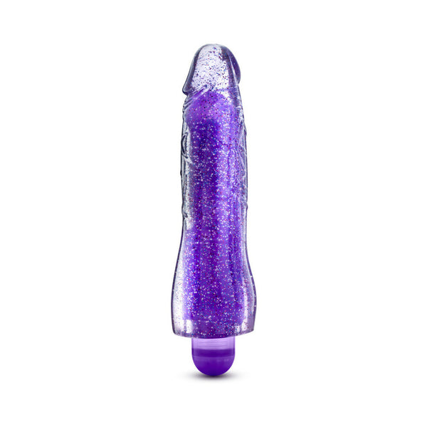 Blush Glow Dicks Molly Color Changing 8 in. Vibrating Dildo Glitter Purple
