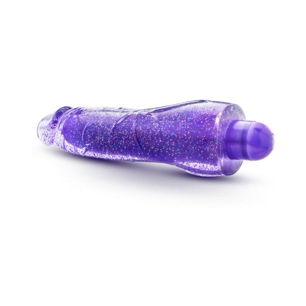 Blush Glow Dicks Molly Color Changing 8 in. Vibrating Dildo Glitter Purple