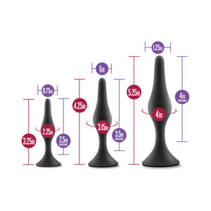 3-Piece Silicone Beginner Plug Kit Black