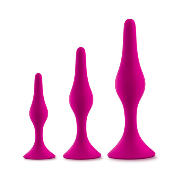 3-Piece Silicone Beginner Plug Kit Pink