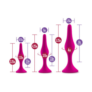3-Piece Silicone Beginner Plug Kit Pink