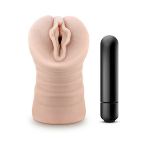 Ashley Vagina Stroker with Bullet Vibrator Beige