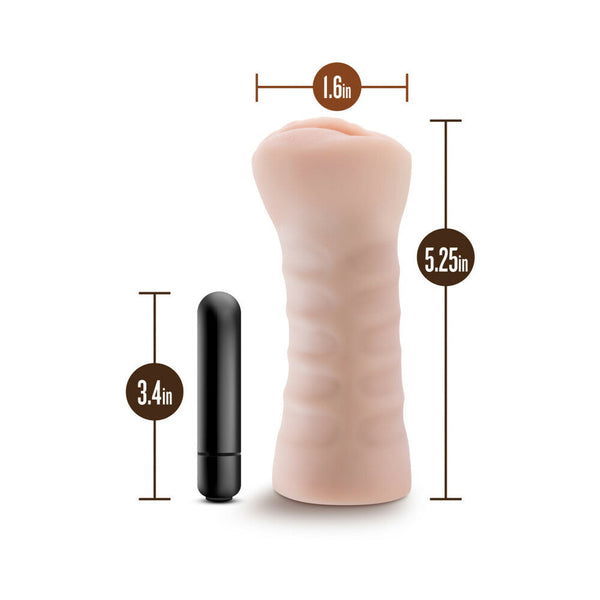 Ashley Vagina Stroker with Bullet Vibrator Beige