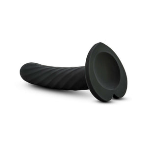 Twist 5.5 in. Curved Dildo with Heart-Shaped Suction Cup Medium Black