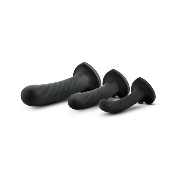 Twist Kit 3-Piece Silicone Dildo Set Black