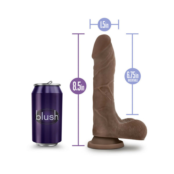 Mister Perfect 8.5 in. Posable Dual Density Dildo with Balls Brown