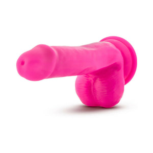 Bold Delight 6 in. Posable Dual Density Dildo with Balls Pink