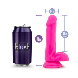 Bold Delight 6 in. Posable Dual Density Dildo with Balls Pink