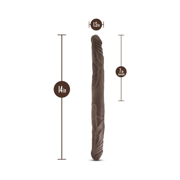 14 in. Double Dildo Brown