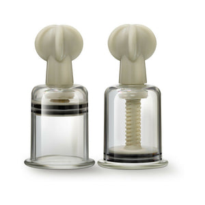 Clit and Nipple Twist Suckers 2-Piece Set Large Clear