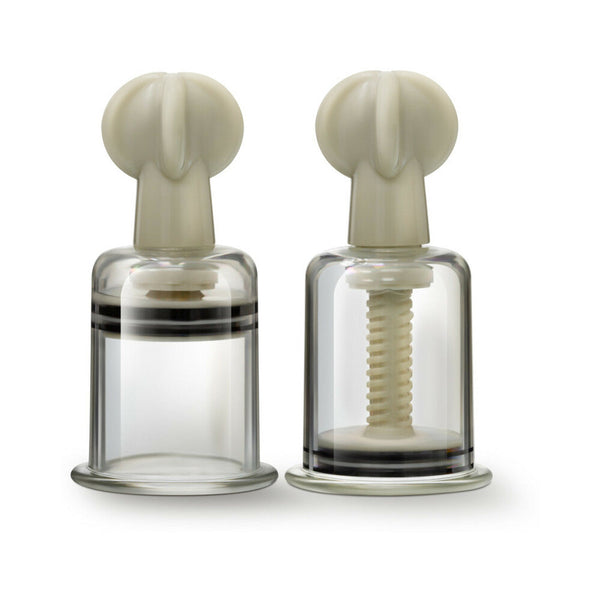 Clit and Nipple Twist Suckers 2-Piece Set Large Clear