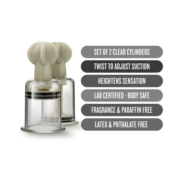 Clit and Nipple Twist Suckers 2-Piece Set Large Clear