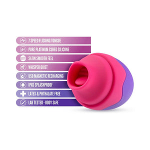 Flutter Tongue Rechargeable Silicone Flicking Vibrator Purple