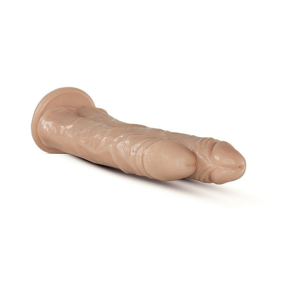 Dr. Double Stuffed 10.5 in. Double Shaft Dildo with Suction Cup Beige