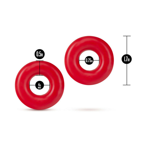Donut Rings Oversized Cockring 2-Pack Red