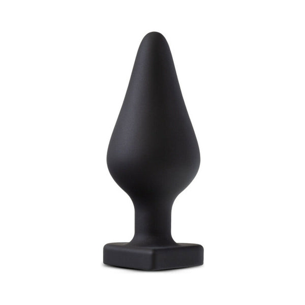 ''Spank Me'' Silicone Anal Plug with Heart-Shaped Base Black