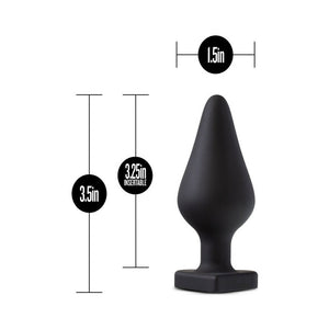 ''Spank Me'' Silicone Anal Plug with Heart-Shaped Base Black