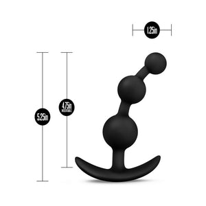 Silicone Small Anal Beads Plug Black