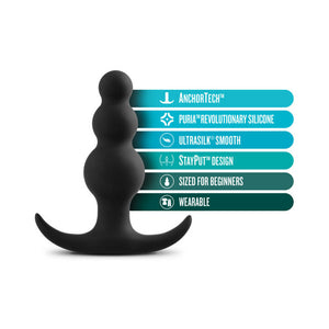 Silicone Beaded Plug Black