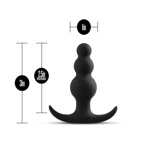 Silicone Beaded Plug Black