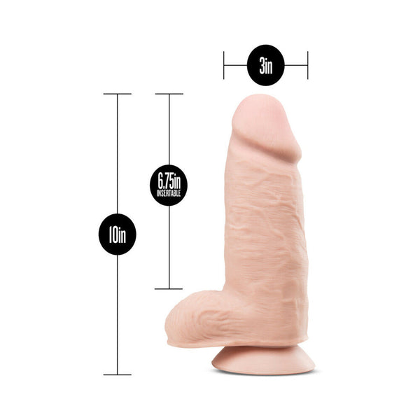 2.75 Pounder 10 in. Posable Dual Density Dildo with Balls Beige