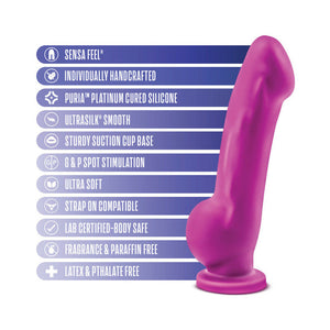 D7 Ergo 7.5 in. Dual Density Silicone Dildo with Suction Cup Violet